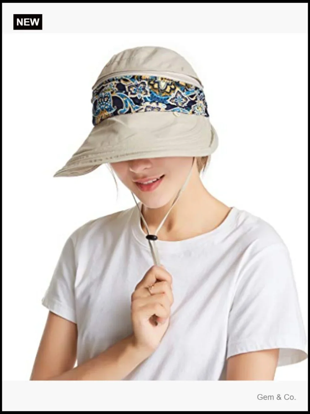 UPF 50+ Wide Brim Sun Hat with Neck Flap for Women